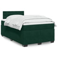 Boxspringbett mit Matratze Dunkelgrün 140x190 cm Samt
