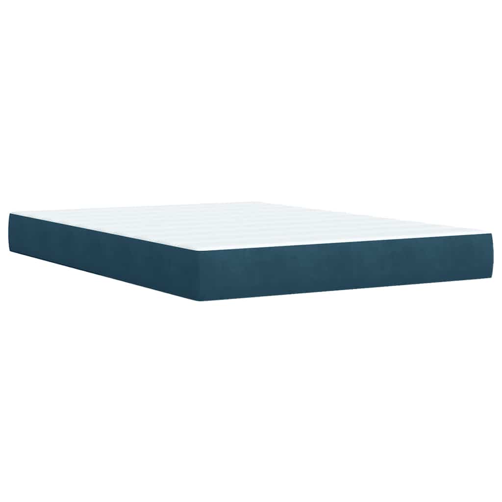 Boxspringbett mit Matratze Dunkelblau 140x190 cm Samt