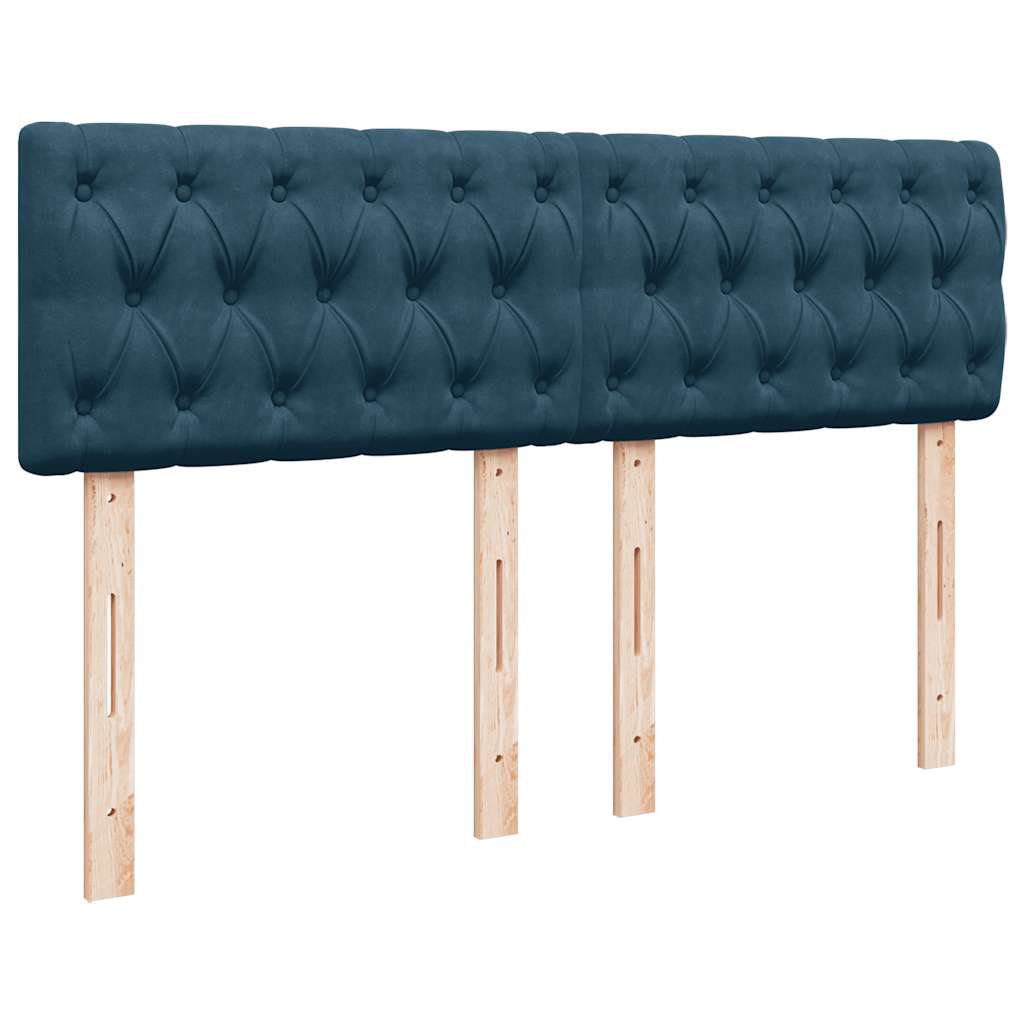 Boxspringbett mit Matratze Dunkelblau 140x190 cm Samt
