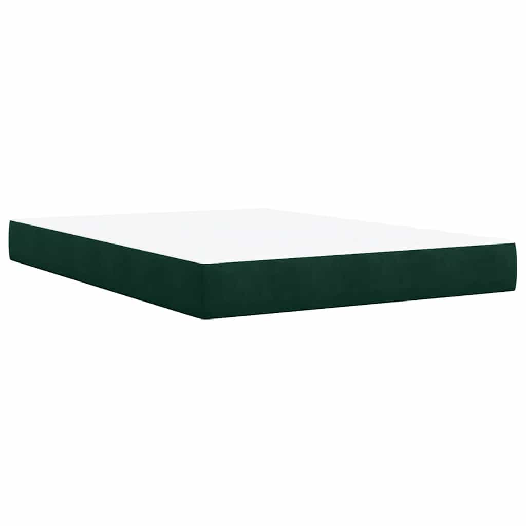 Boxspringbett mit Matratze Dunkelgrün 140x190 cm Samt