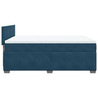 Boxspringbett mit Matratze Dunkelblau 140x200 cm Samt