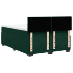 Boxspringbett mit Matratze Dunkelgrün 140x200 cm Samt