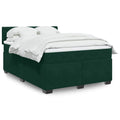 Boxspringbett mit Matratze Dunkelgrün 160x200 cm Samt