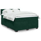 Boxspringbett mit Matratze Dunkelgrün 160x200 cm Samt