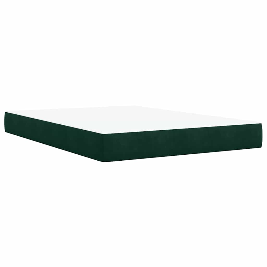 Boxspringbett mit Matratze Dunkelgrün 160x200 cm Samt