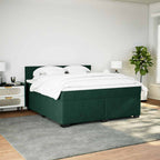 Boxspringbett mit Matratze Dunkelgrün 180x200 cm Samt