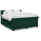 Boxspringbett mit Matratze Dunkelgrün 180x200 cm Samt
