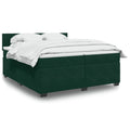 Boxspringbett mit Matratze Dunkelgrün 200x200 cm Samt