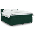 Boxspringbett mit Matratze Dunkelgrün 200x200 cm Samt