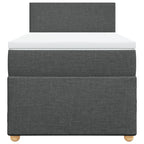 Boxspringbett mit Matratze Dunkelgrau 90x190 cm Stoff