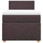 Boxspringbett mit Matratze Dunkelbraun 90x190 cm Stoff