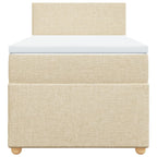 Boxspringbett mit Matratze Creme 90x190 cm Stoff