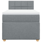 Boxspringbett mit Matratze Hellgrau 90x190 cm Stoff