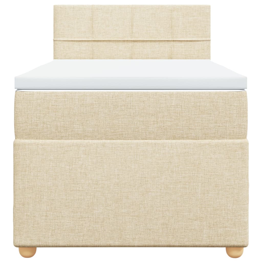 Boxspringbett mit Matratze Creme 90x190 cm Stoff