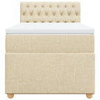 Boxspringbett mit Matratze Creme 90x190 cm Stoff