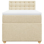 Boxspringbett mit Matratze Creme 90x190 cm Stoff