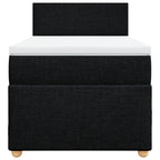Boxspringbett mit Matratze Schwarz 90x200 cm Stoff