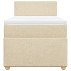 Boxspringbett mit Matratze Creme 90x200 cm Stoff