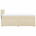 Boxspringbett mit Matratze Creme 90x200 cm Stoff