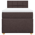 Boxspringbett mit Matratze Dunkelbraun 90x200 cm Stoff