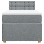 Boxspringbett mit Matratze Hellgrau 90x200 cm Stoff