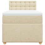 Boxspringbett mit Matratze Creme 90x200 cm Stoff