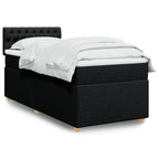 Boxspringbett mit Matratze Schwarz 100x200 cm Stoff