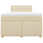 Boxspringbett mit Matratze Creme 120x190 cm Stoff