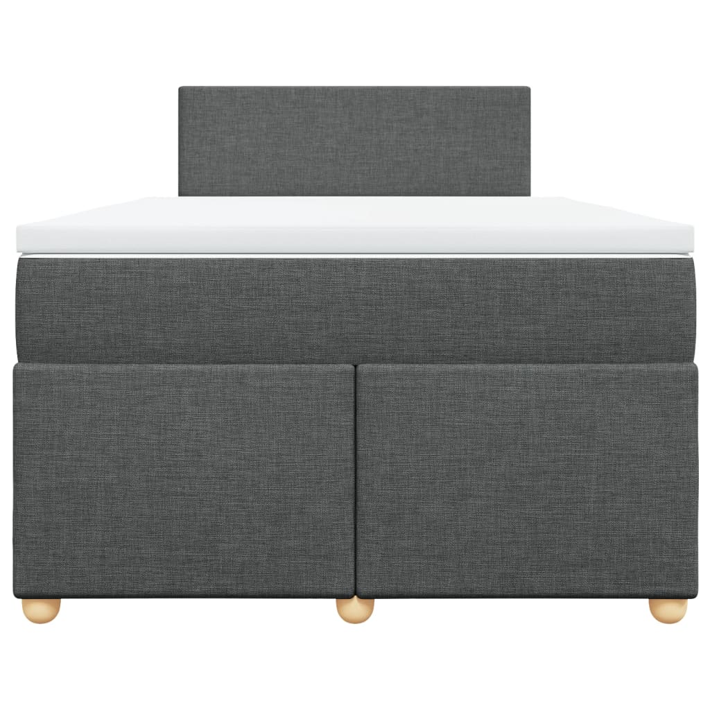 Boxspringbett mit Matratze Dunkelgrau 120x200 cm Stoff