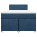 Boxspringbett mit Matratze Blau 120x200 cm Stoff