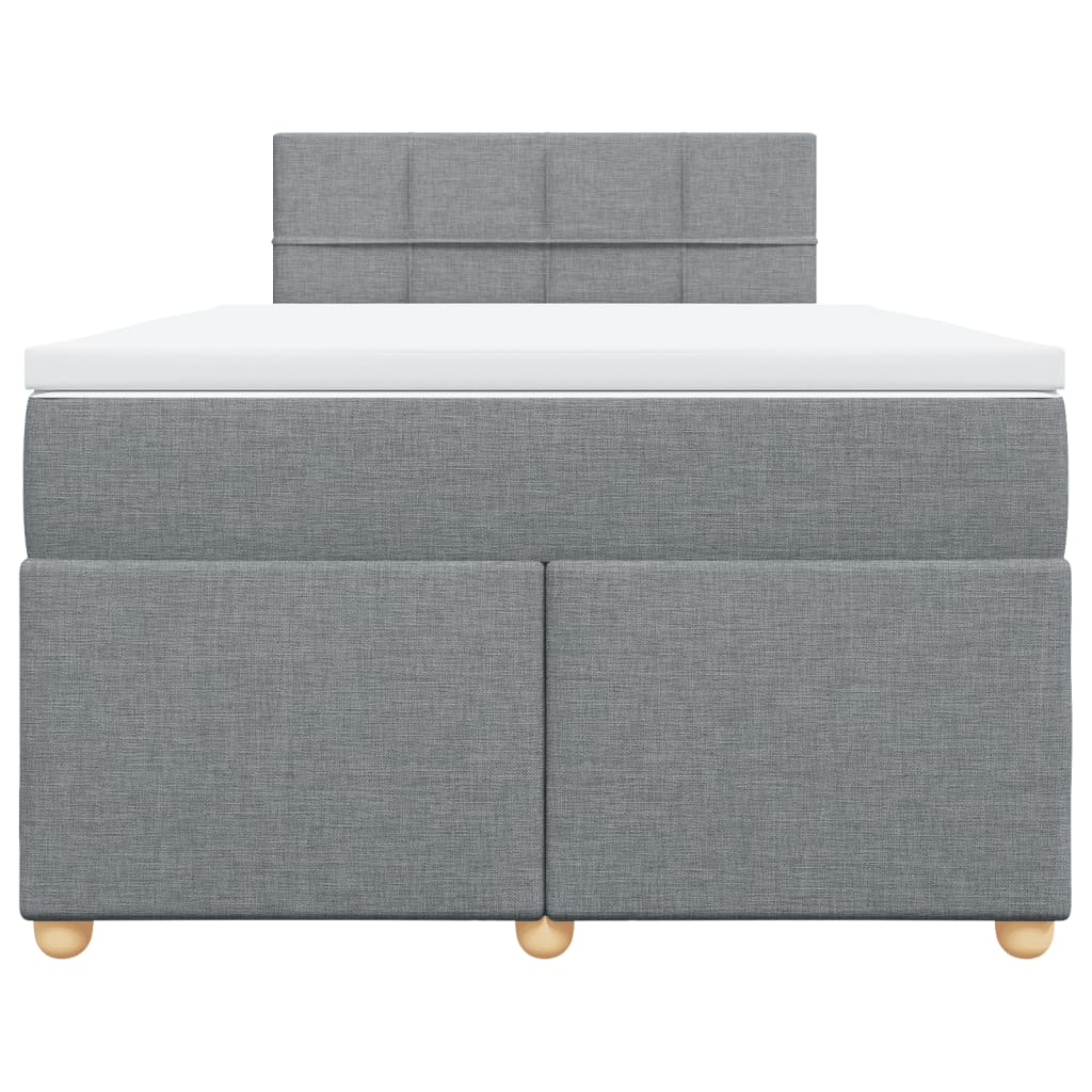 Boxspringbett mit Matratze Hellgrau 120x200 cm Stoff