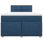 Boxspringbett mit Matratze Blau 120x200 cm Stoff