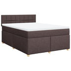 Boxspringbett mit Matratze Dunkelbraun 140x190 cm Stoff