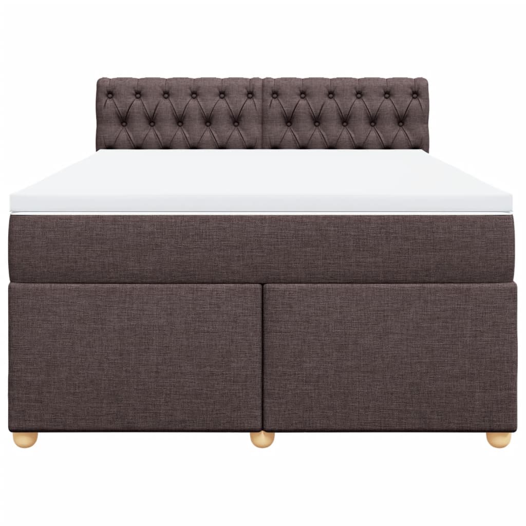 Boxspringbett mit Matratze Dunkelbraun 140x190 cm Stoff