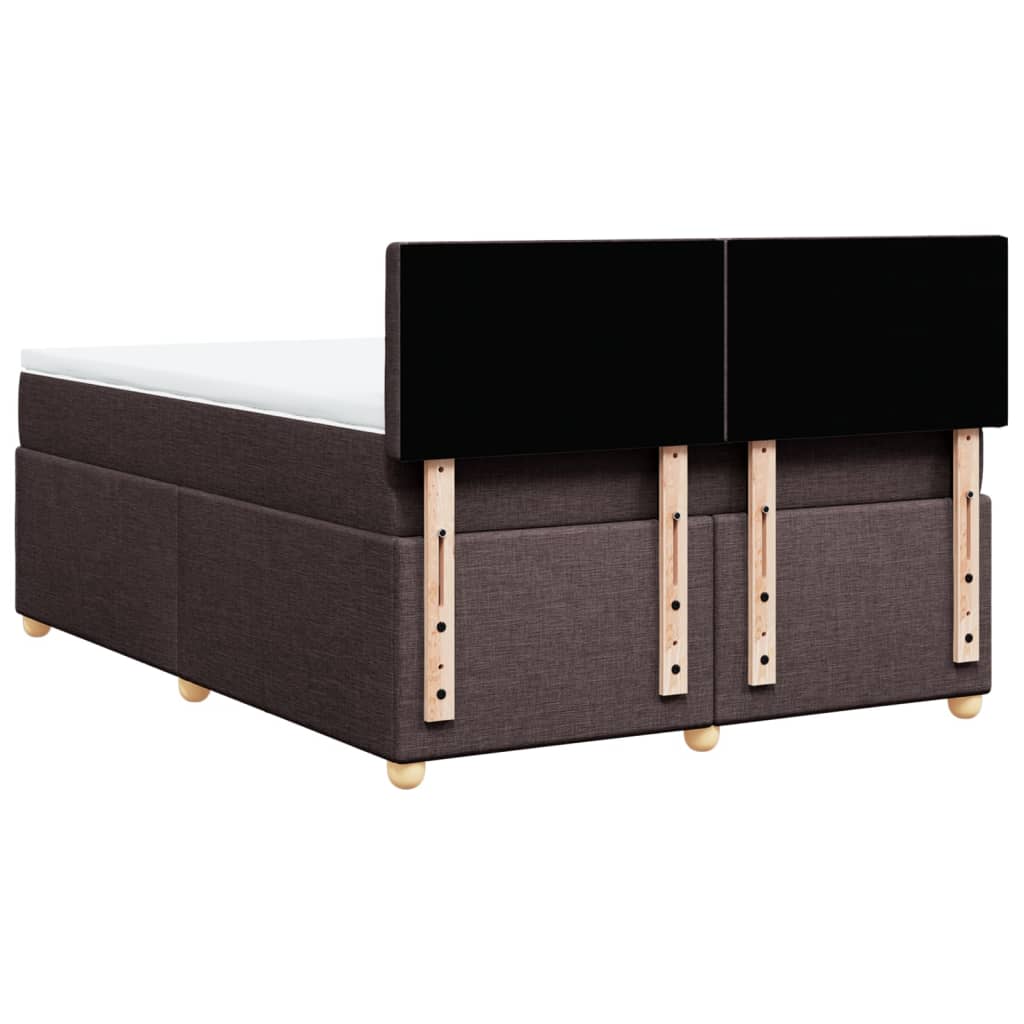 Boxspringbett mit Matratze Dunkelbraun 140x190 cm Stoff