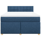 Boxspringbett mit Matratze Blau 140x200 cm Stoff