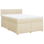 Boxspringbett mit Matratze Creme 160x200 cm Stoff