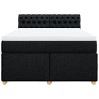 Boxspringbett mit Matratze Schwarz 160x200 cm Stoff
