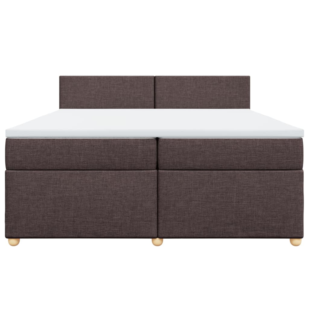 Boxspringbett mit Matratze Dunkelbraun 200x200 cm Stoff