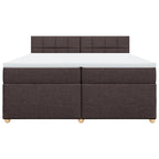 Boxspringbett mit Matratze Dunkelbraun 200x200 cm Stoff