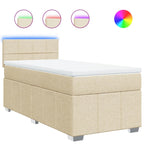 Boxspringbett mit Matratze Creme 80x200 cm Stoff