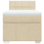 Boxspringbett mit Matratze Creme 80x200 cm Stoff