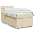 Boxspringbett mit Matratze Creme 80x200 cm Stoff