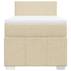 Boxspringbett mit Matratze Creme 90x190 cm Stoff