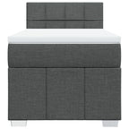 Boxspringbett mit Matratze Dunkelgrau 90x190 cm Stoff