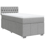 Boxspringbett mit Matratze Hellgrau 90x190 cm Stoff