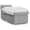 Boxspringbett mit Matratze Hellgrau 90x190 cm Stoff