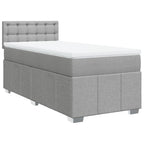 Boxspringbett mit Matratze Hellgrau 90x190 cm Stoff