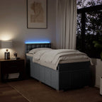 Boxspringbett mit Matratze Hellgrau 90x190 cm Stoff