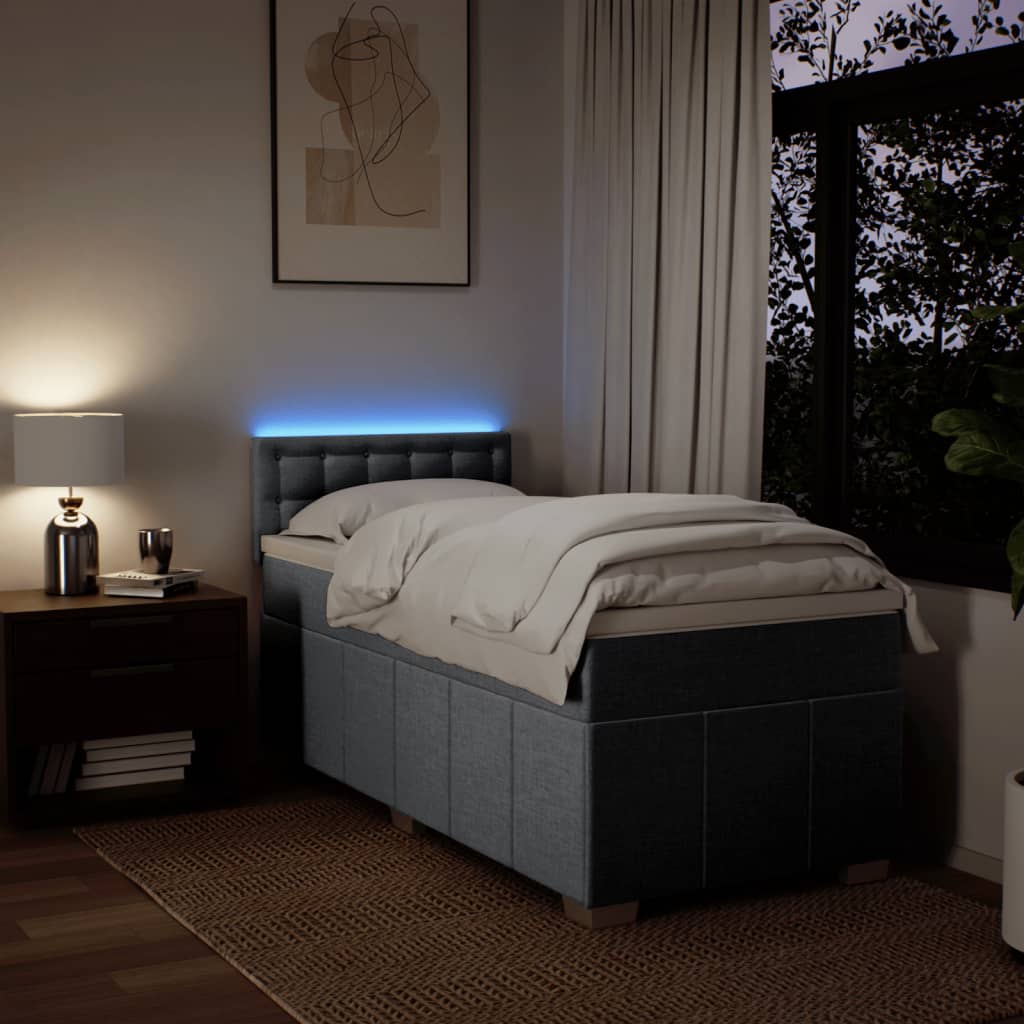 Boxspringbett mit Matratze Hellgrau 90x190 cm Stoff
